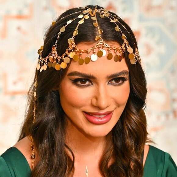 Sequin Head Chain Gold Headpiece Festival Costume Accessory for Women main image 4